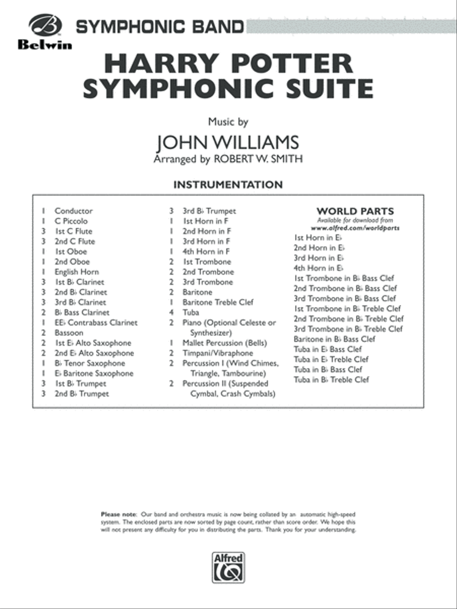 Harry Potter Symphonic Suite: Score Concert Band scores gallery preview page 1