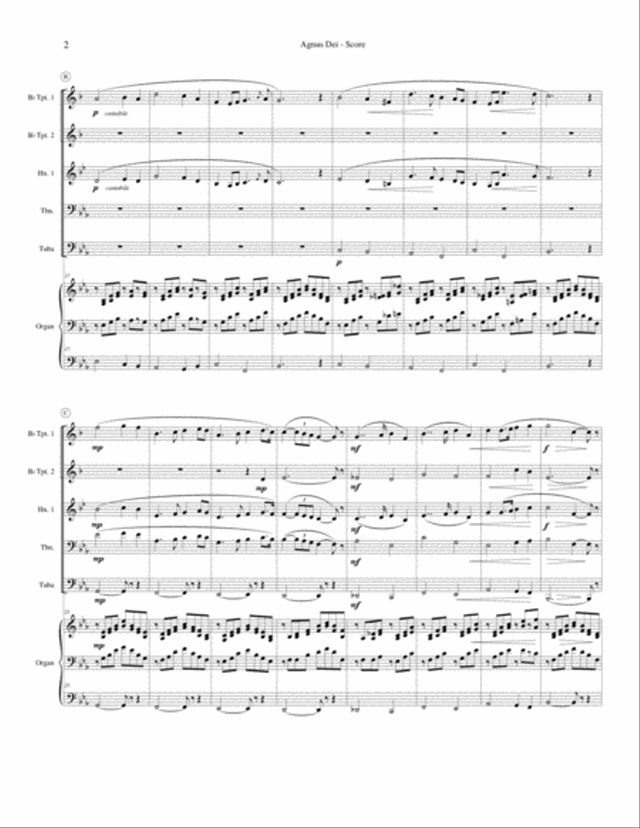 Agnus Dei (Intermezzo from L'Arlesienne Suite #2) Brass Ensemble scores gallery preview page 3