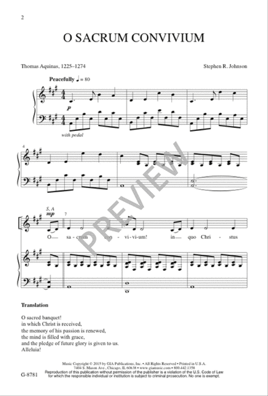O Sacrum Convivium O Sacrum Convivium 3-Part scores gallery preview page 3