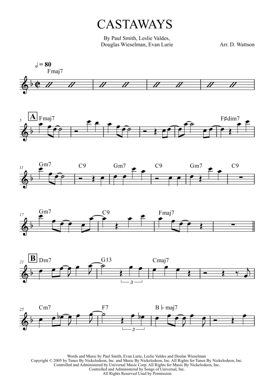 Castaways Flute Solo scores gallery preview page 1