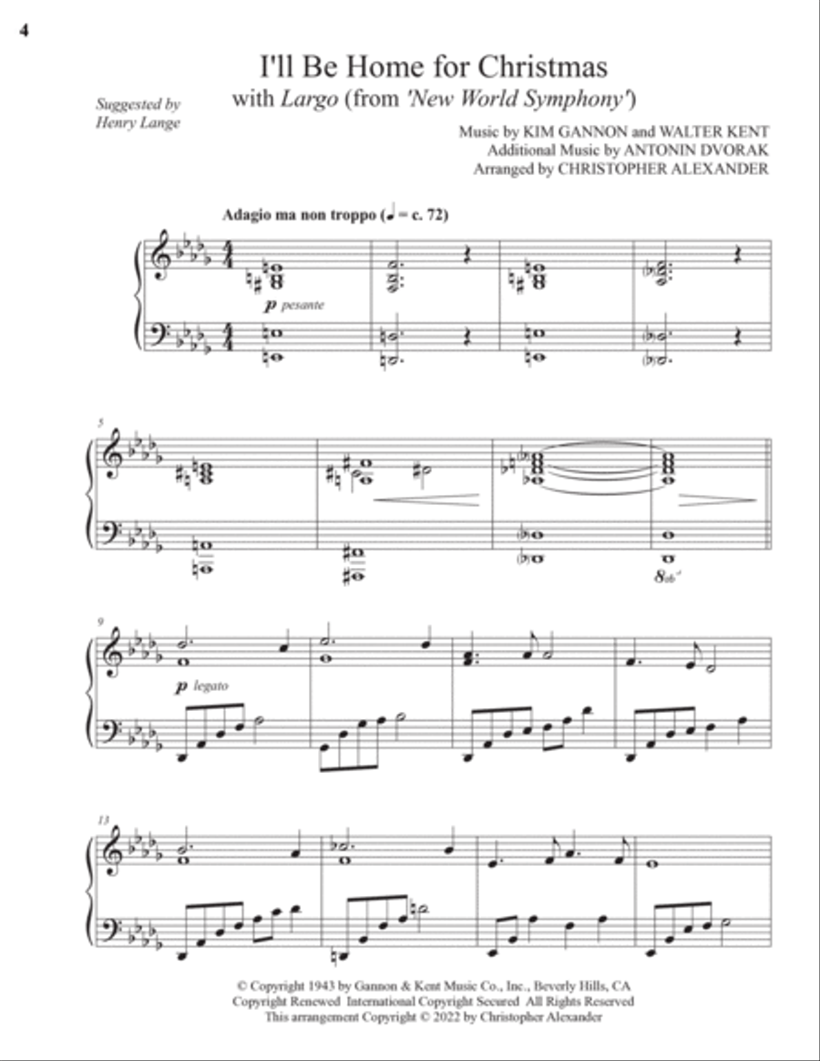 I'll Be Home For Christmas Piano Solo scores gallery preview page 4