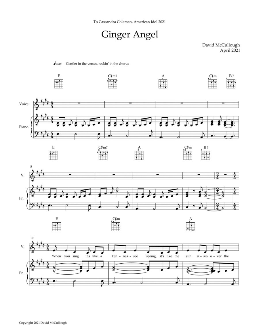 Ginger Angel Voice scores gallery preview page 1