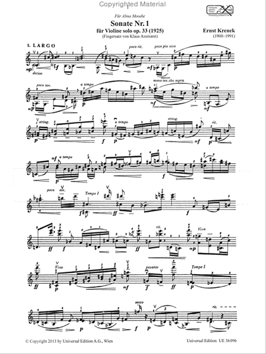 Sonate No. 1 Chamber Music scores gallery preview page 2
