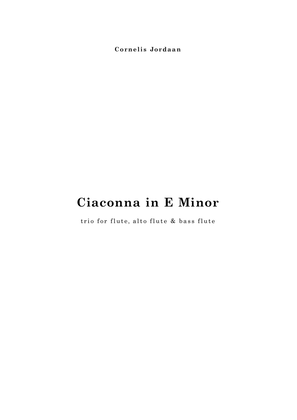 Ciaconna in e minor, for flute trio