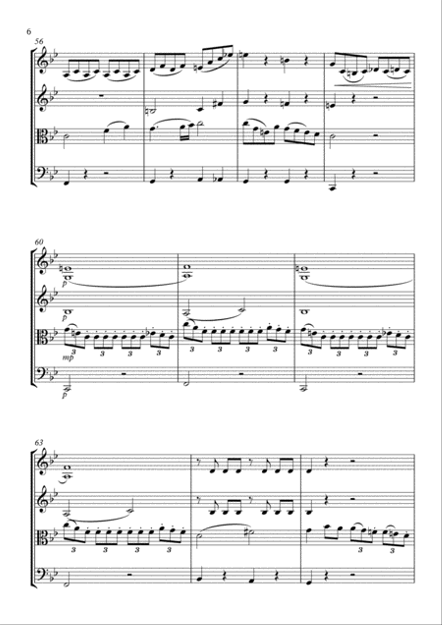 Sonata No.4 in Bb String Quartet scores gallery preview page 6