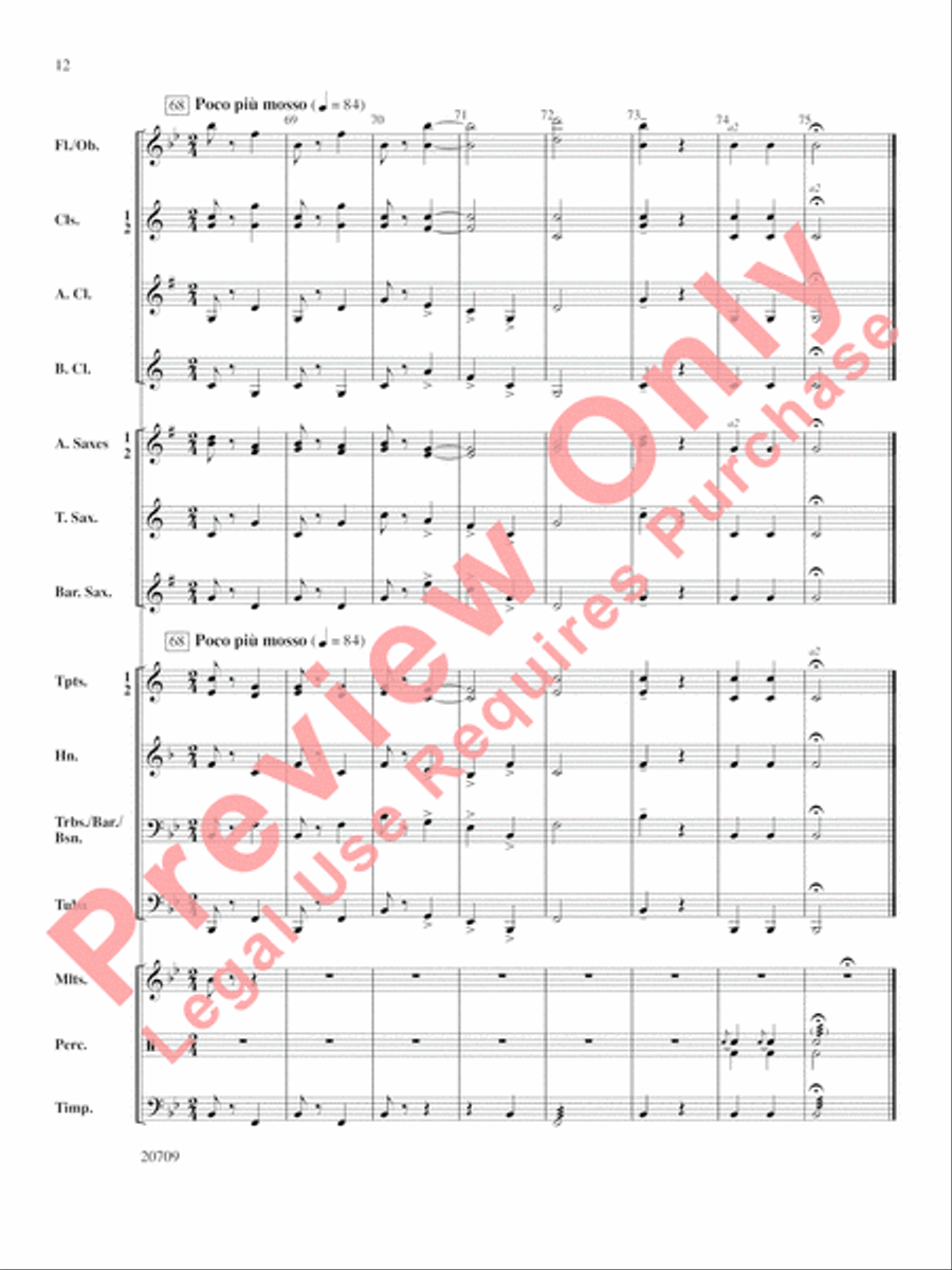 Academic Festival Overture Concert Band scores gallery preview page 13
