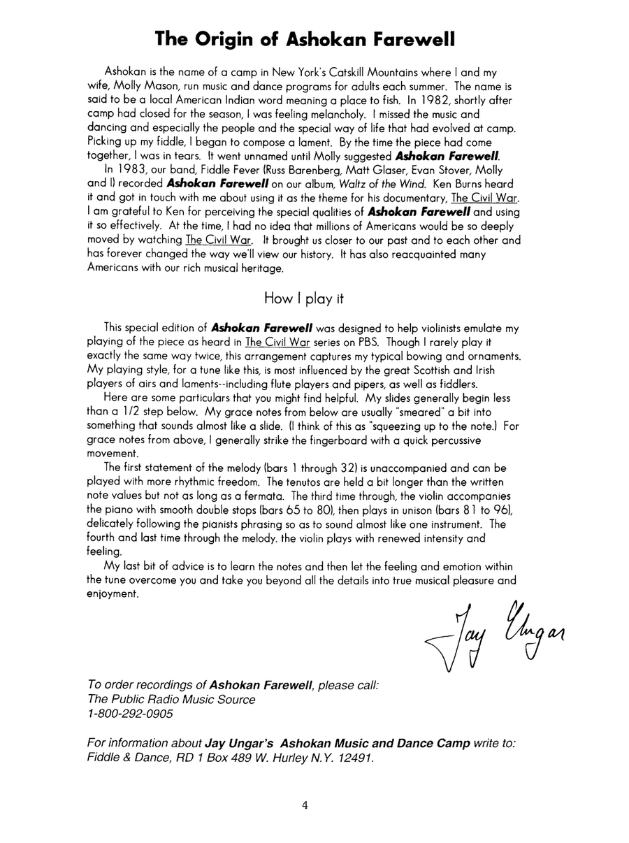Ashokan Farewell Violin Solo scores gallery preview page 5