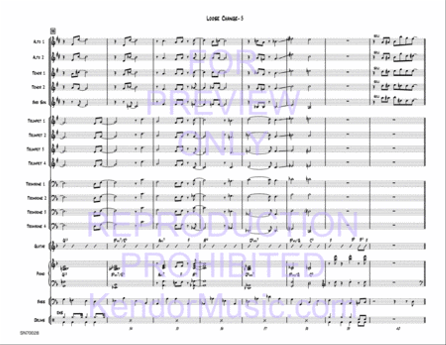 Loose Change (Full Score) Jazz Ensemble scores gallery preview page 6