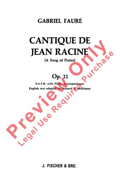 Cantique de Jean Racine (A Song of Praise)