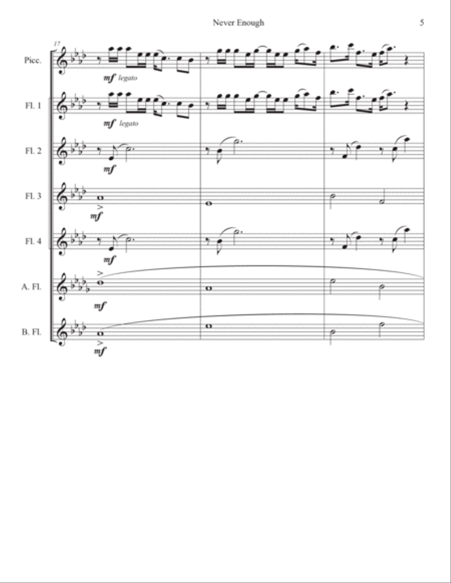 Never Enough Never Enough Flute Choir scores gallery preview page 5