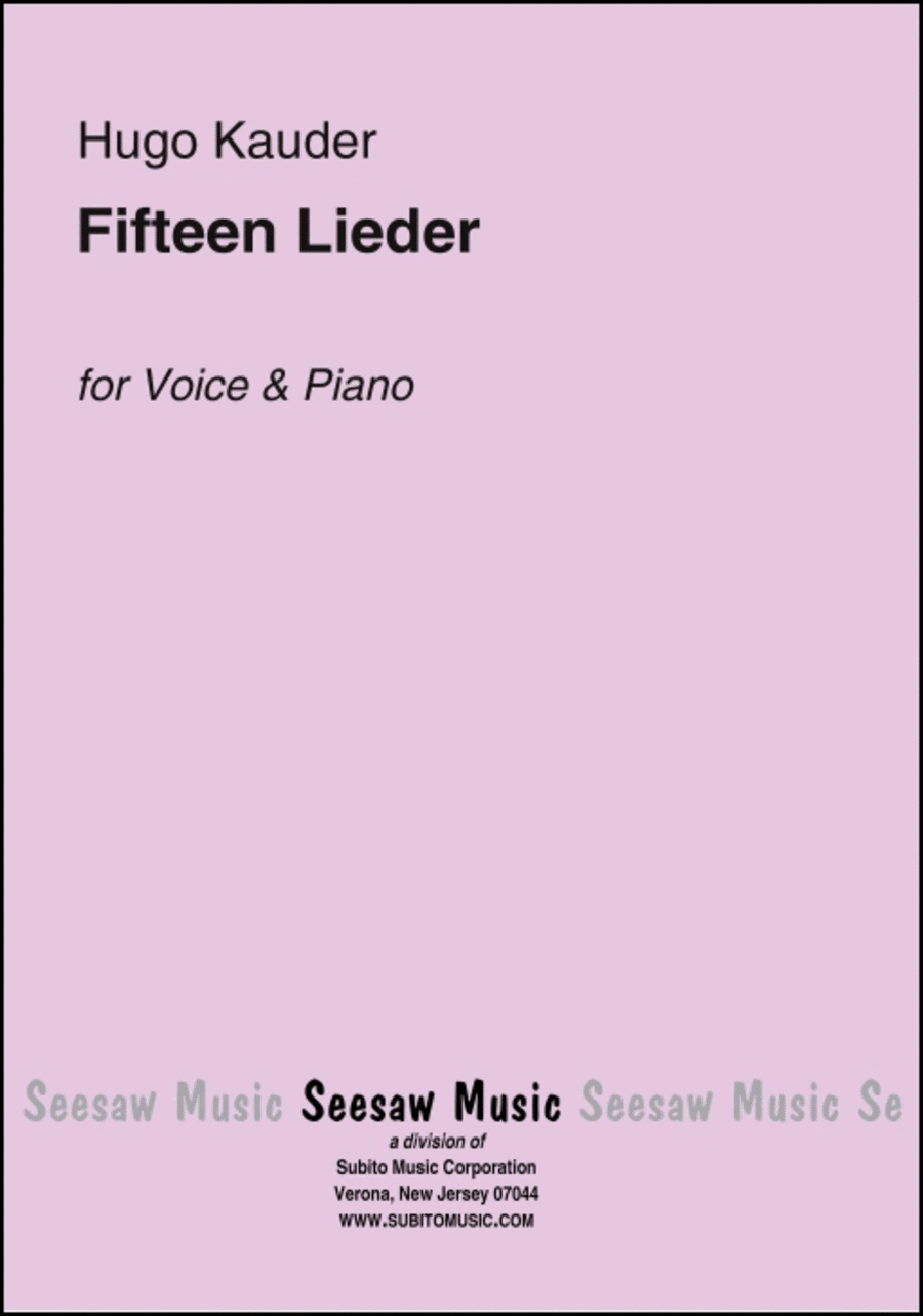 Fünfzehn Lieder (Fifteen Songs) Choir scores gallery preview page 1