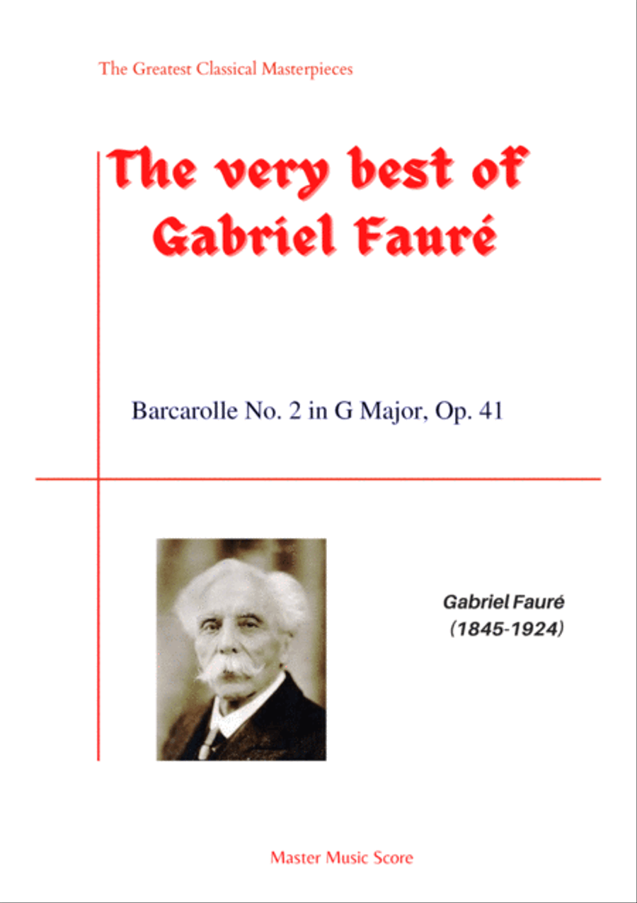 Faure-Barcarolle No. 2 in G Major, Op. 41 Piano Solo scores gallery preview page 1