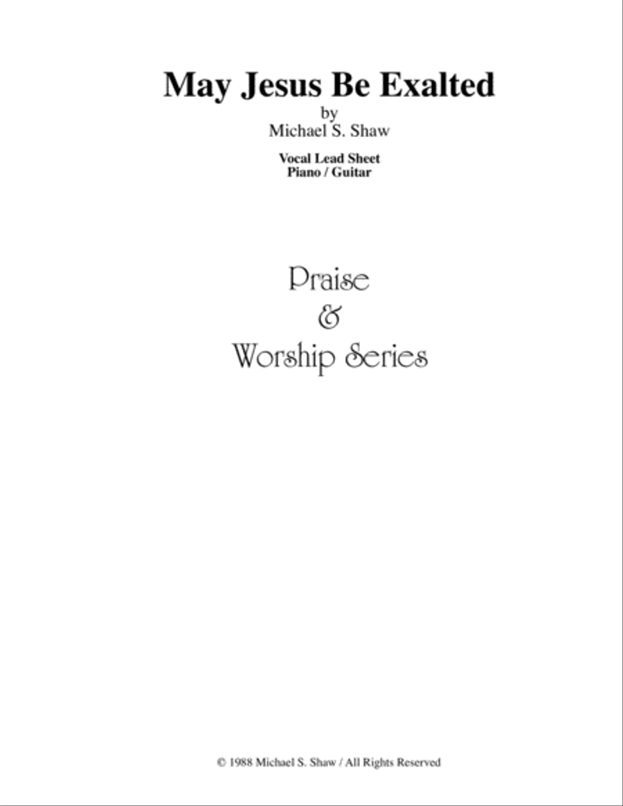 May Jesus Be Exalted Voice scores gallery preview page 1