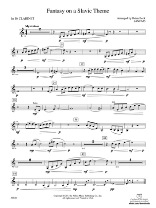 Fantasy on a Slavic Theme: 1st B-flat Clarinet