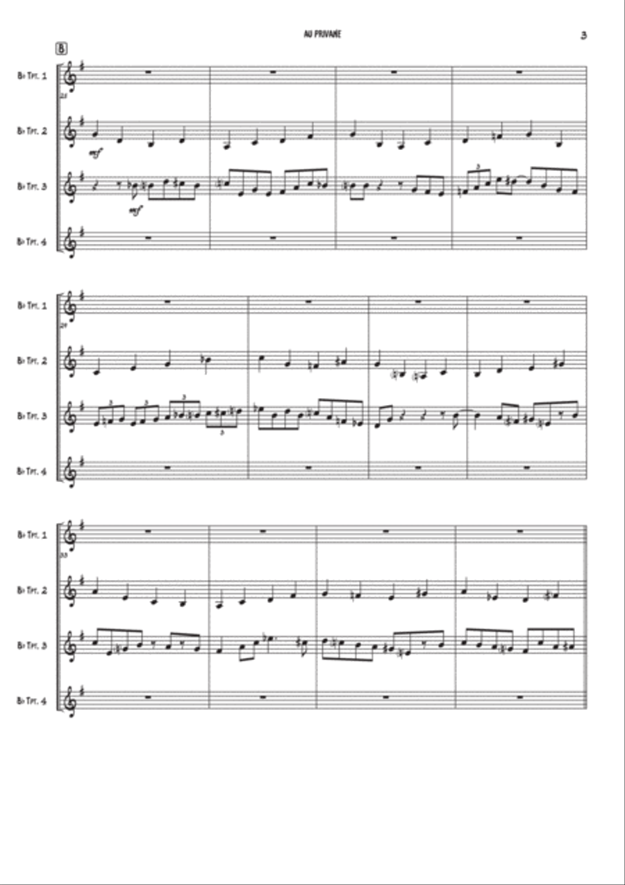 Au Privave Trumpet Duet scores gallery preview page 3