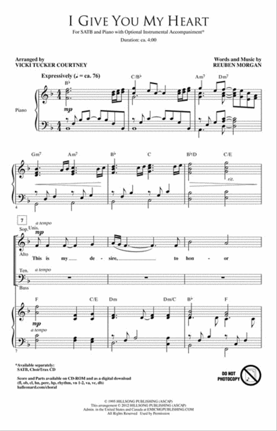 I Give You My Heart 4-Part scores gallery preview page 2