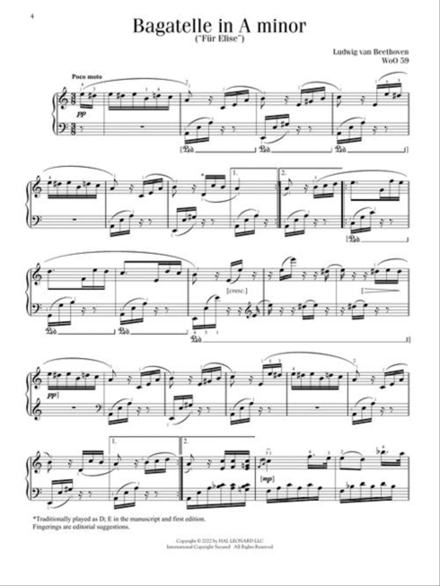 Intermediate Beethoven Favorites Piano scores gallery preview page 4