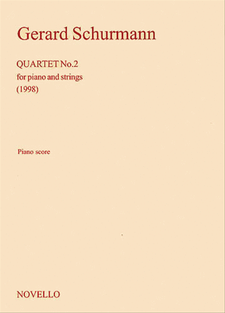 Gerard Schurmann: Quartet No.2 For Piano and Strings (Score/Parts) Piano Quartet scores gallery preview page 1