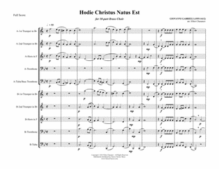 Book cover for Hodie Christus Natus Est for 10-piece brass ensemble