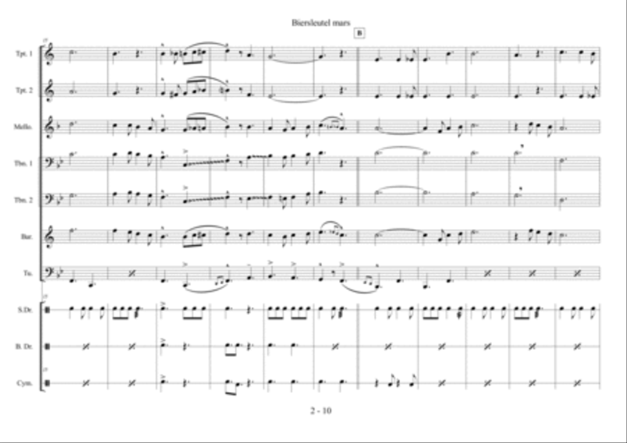 Biersleutel mars (Beer key march) Large Ensemble scores gallery preview page 3