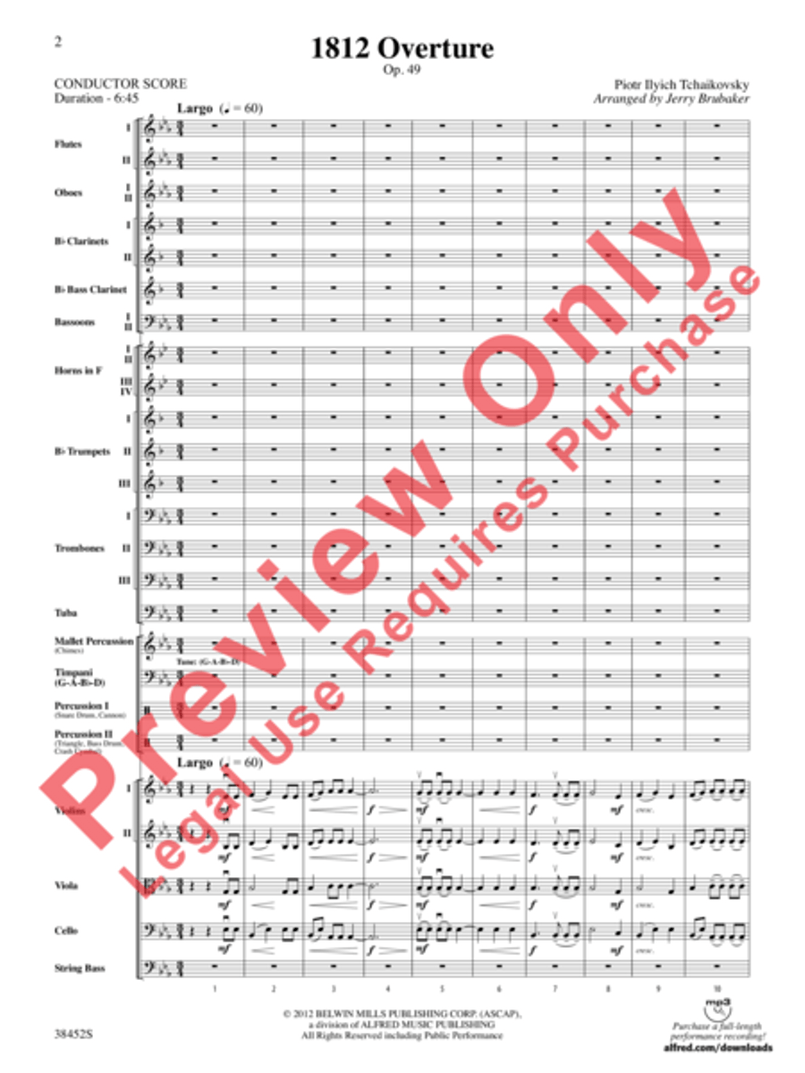 1812 Overture Full Orchestra scores gallery preview page 3
