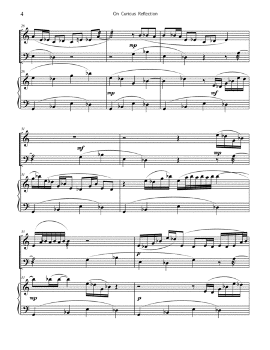 On Curious Reflection - for marimba and piano Piano scores gallery preview page 5