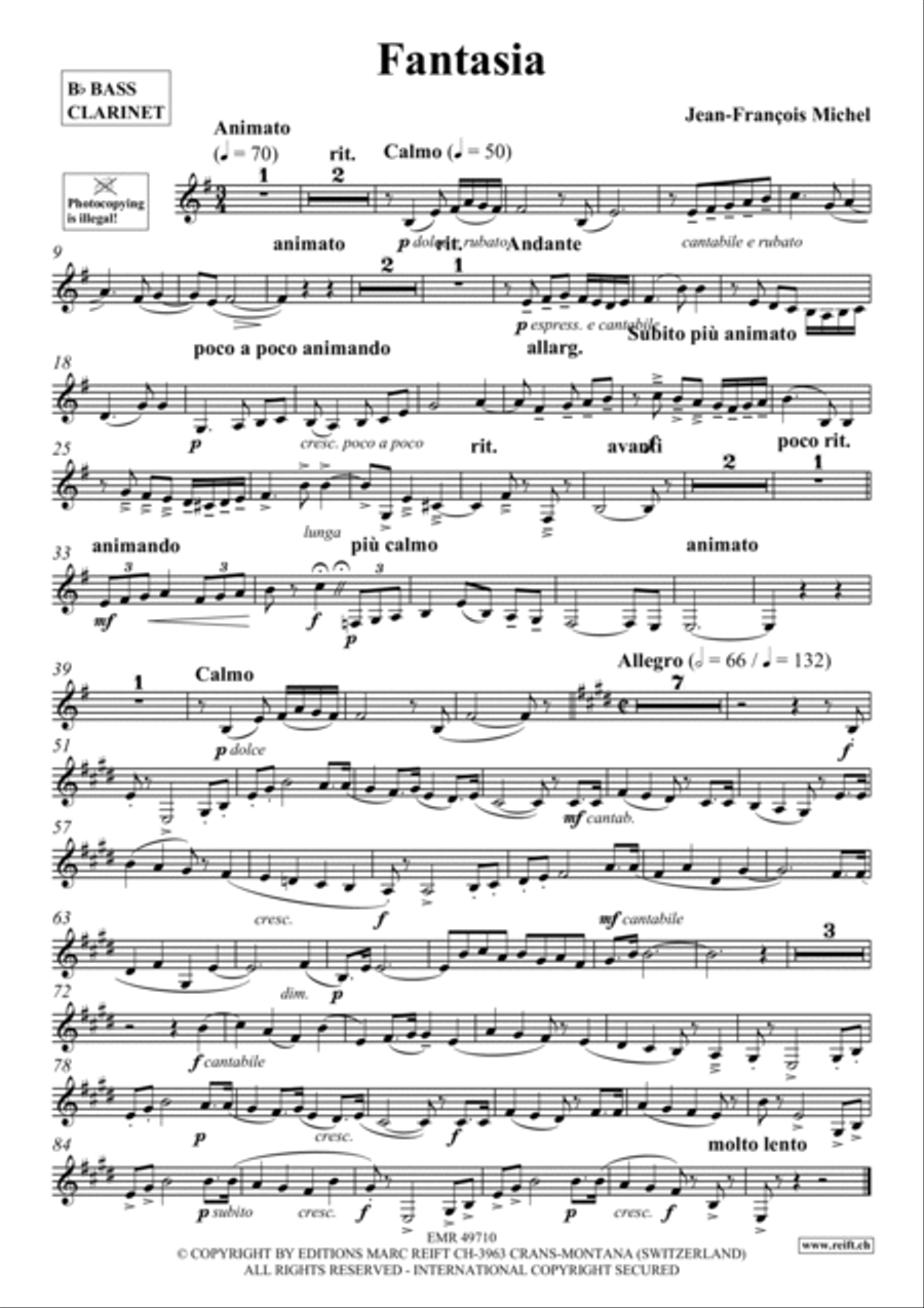 Fantasia Bass Clarinet scores gallery preview page 2