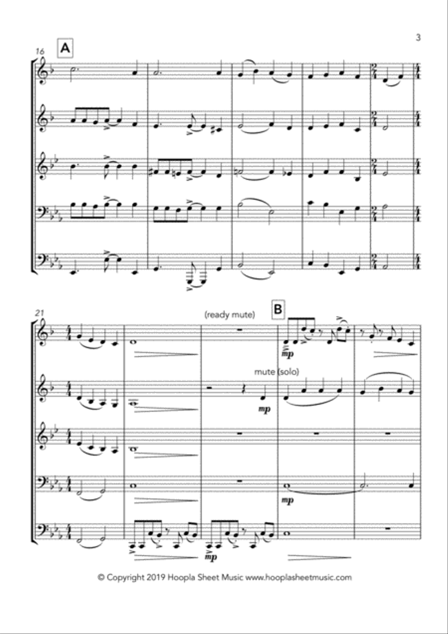Emmanuel Rock (O Come, O Come Emmanuel) Brass Ensemble scores gallery preview page 3