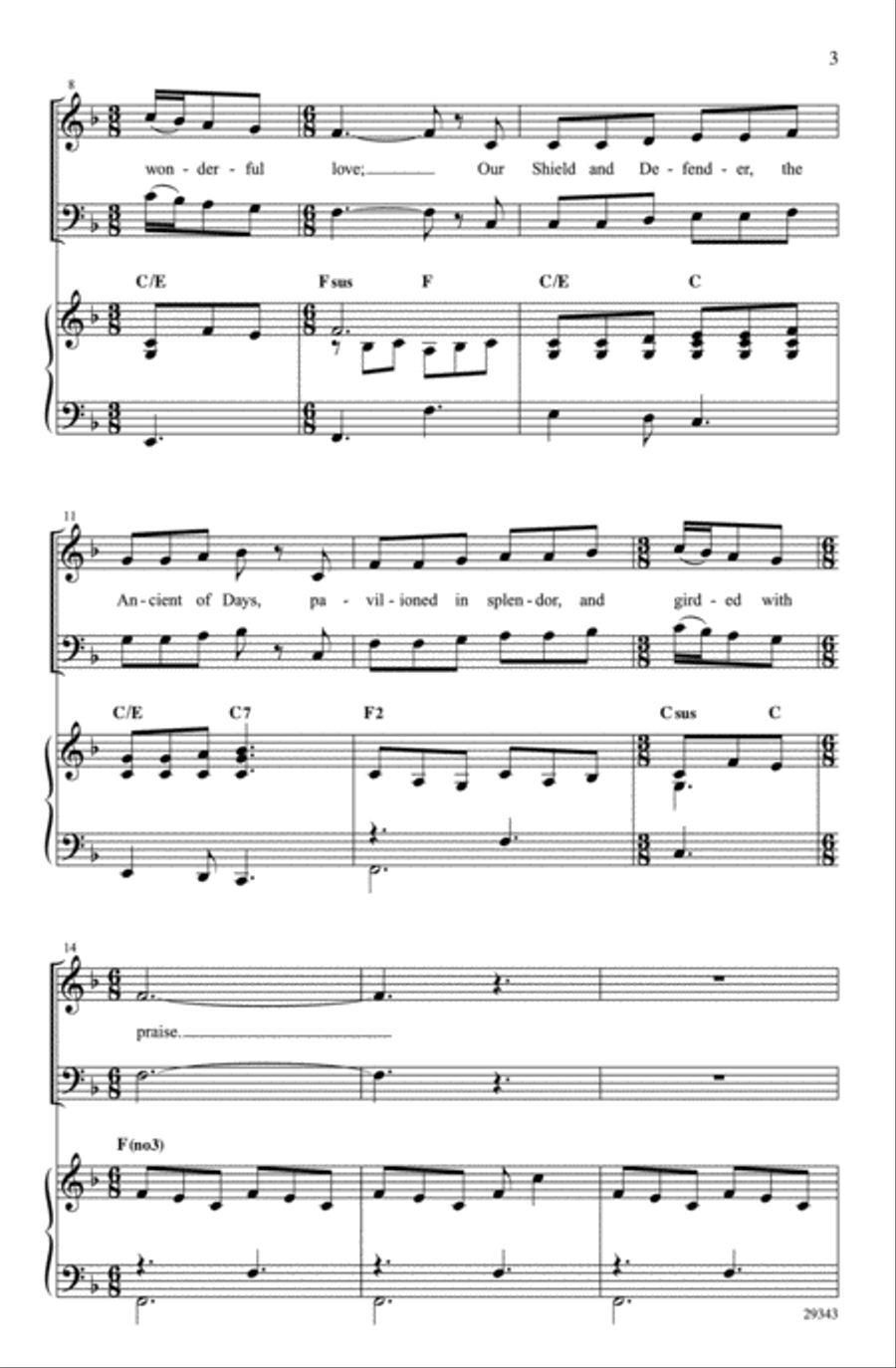 Worship the King, Our God - SATB 4-Part scores gallery preview page 3
