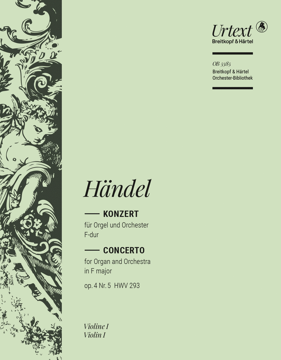 Organ Concerto (No. 5) in F major Op. 4/5 HWV 293 Orchestra scores gallery preview page 1