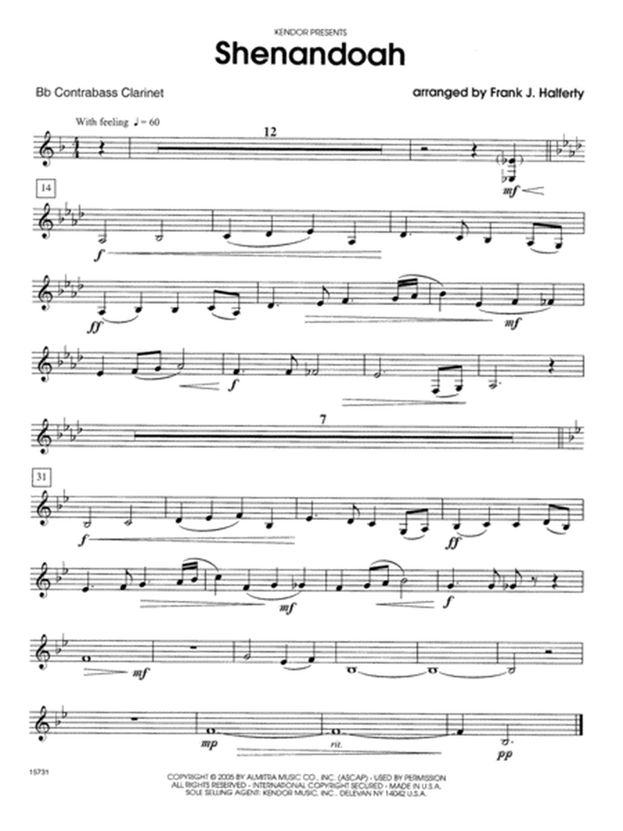 Shenandoah - Bass Clarinet