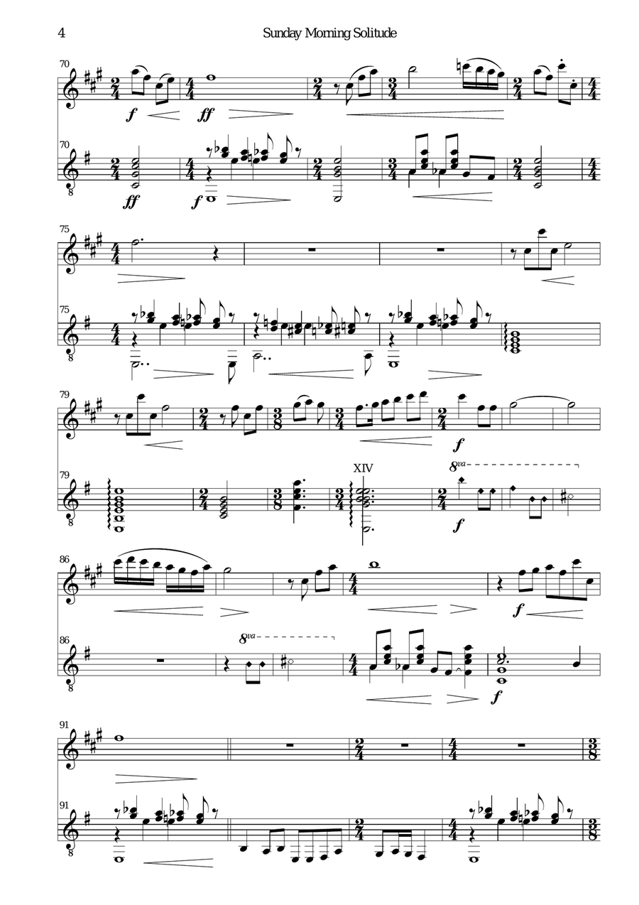 Sunday morning solitude for clarinet and guitar Clarinet scores gallery preview page 4