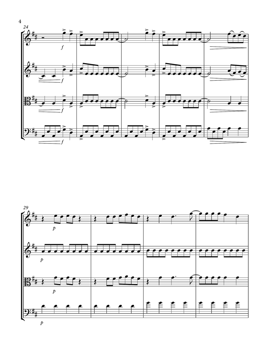 Mamma Mia String Quartet scores gallery preview page 4
