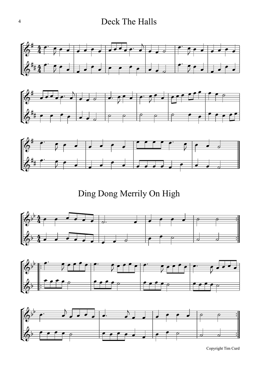 8 Christmas Duets For Trumpet and Alto Saxophone Alto Saxophone scores gallery preview page 4