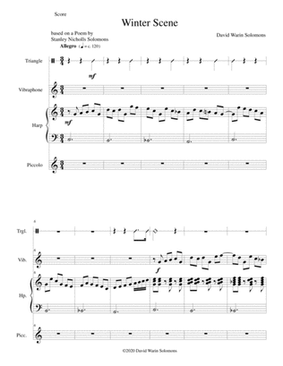 Book cover for Winter Scene for piccolo, harp (or 2 harps), vibraphone and triangle