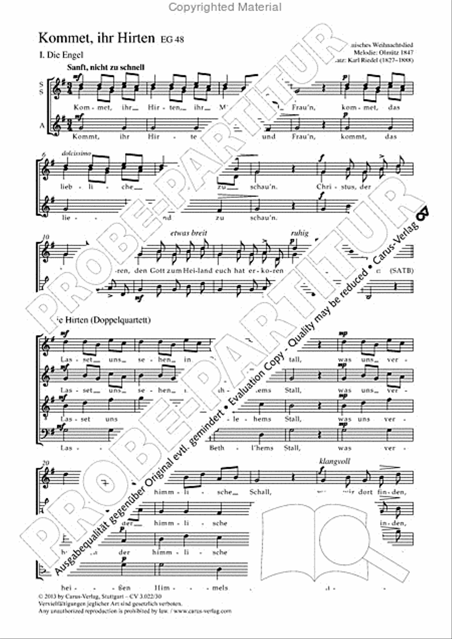 Kommet, ihr Hirten SSATB scores gallery preview page 2