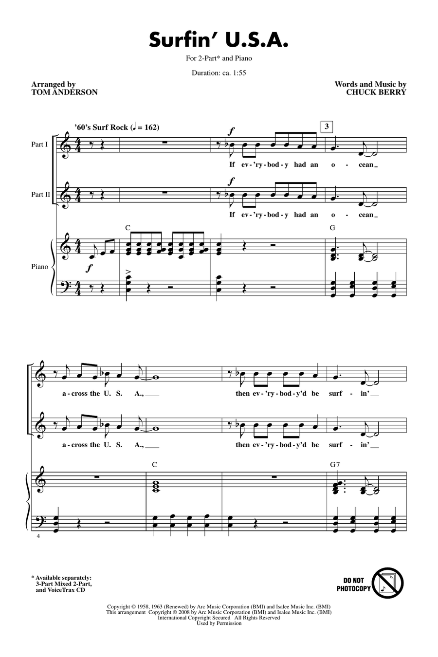Surfin' U.S.A. (arr. Tom Anderson) 2-Part scores gallery preview page 1