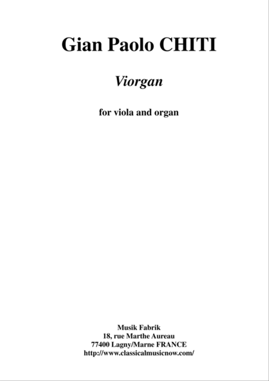 Gian Paolo Chiti: Viorgan for viola and organ String Duet scores gallery preview page 1