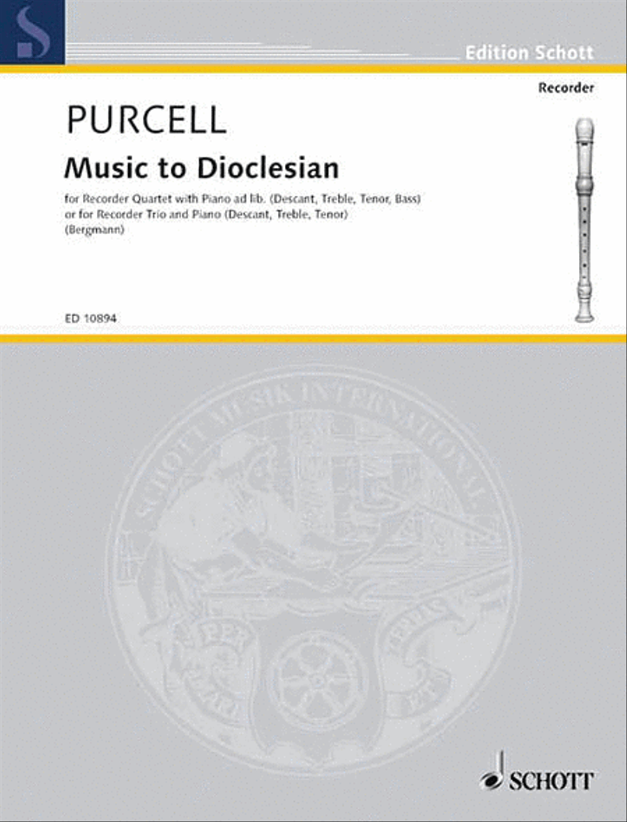 Music to Dioclesian Recorder scores gallery preview page 1