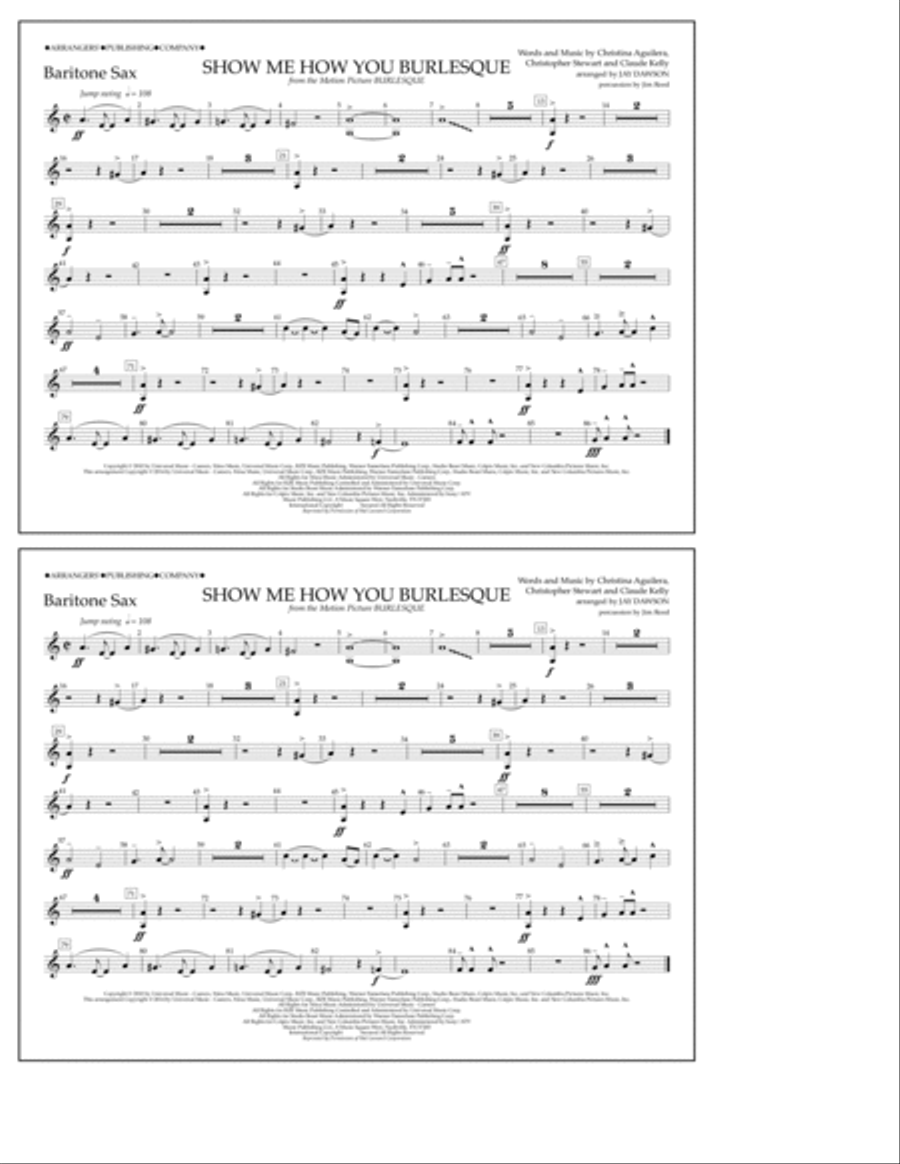 Show Me How You Burlesque - Baritone Sax by Jay Dawson