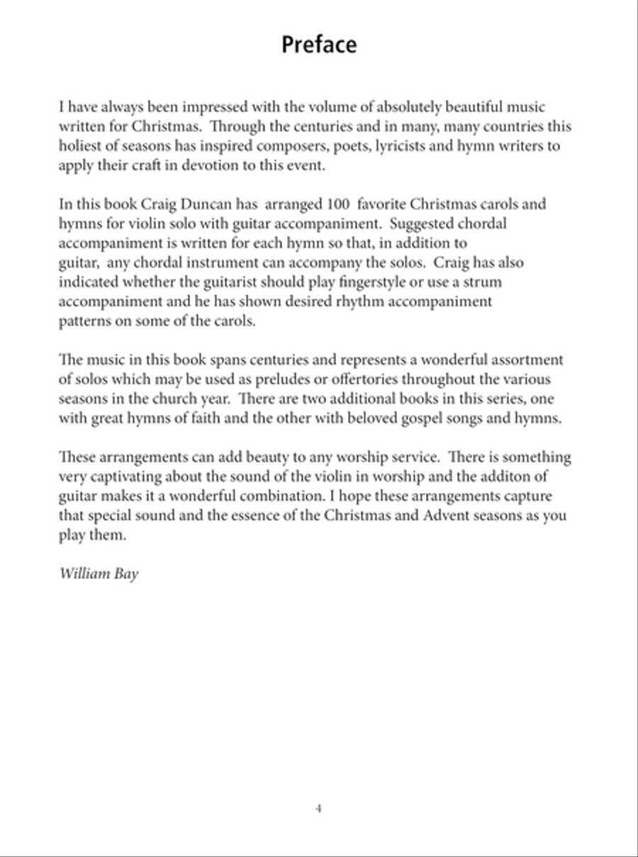 100 Christmas Carols and Hymns for Violin and Guitar Violin scores gallery preview page 5