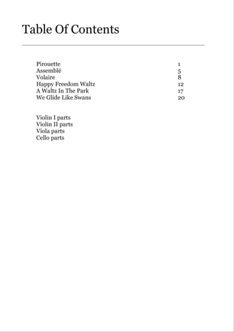 6 Waltzes for String Quartet String Quartet scores gallery preview page 2