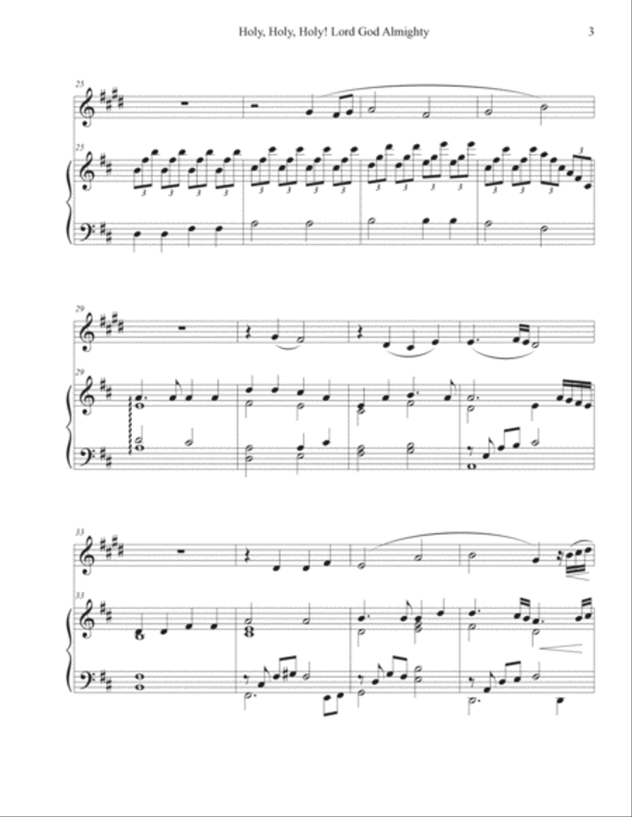 Holy, Holy, Holy! Lord God Almighty (Clarinet-Piano) Clarinet Solo scores gallery preview page 3