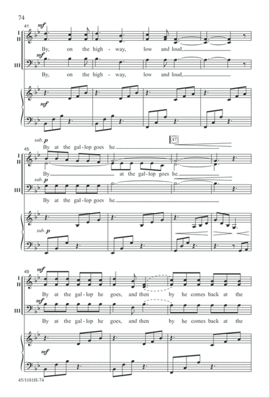 Contemporary Choral Classics 3-Part scores gallery preview page 74
