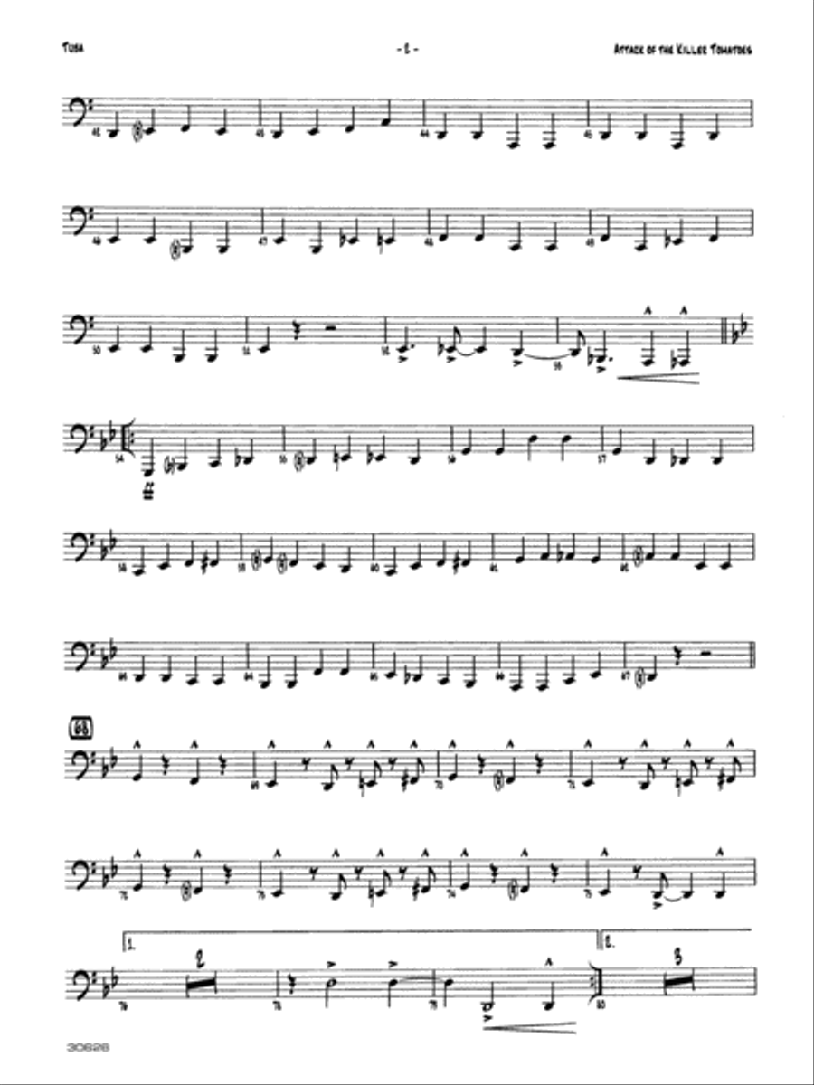 Attack of the Killer Tomatoes: Tuba Jazz Ensemble scores gallery preview page 2
