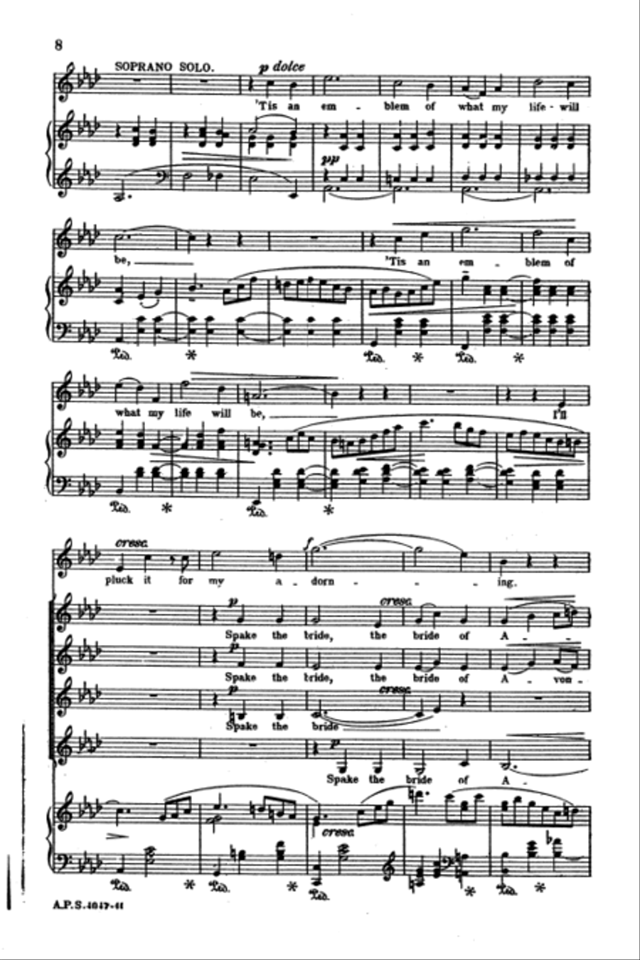 The Rose of Avontown, Op. 30 SSAA scores gallery preview page 8