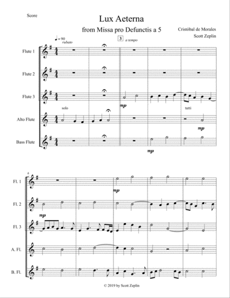 Lux Aeterna Lux Aeterna Woodwind Ensemble scores gallery preview page 2