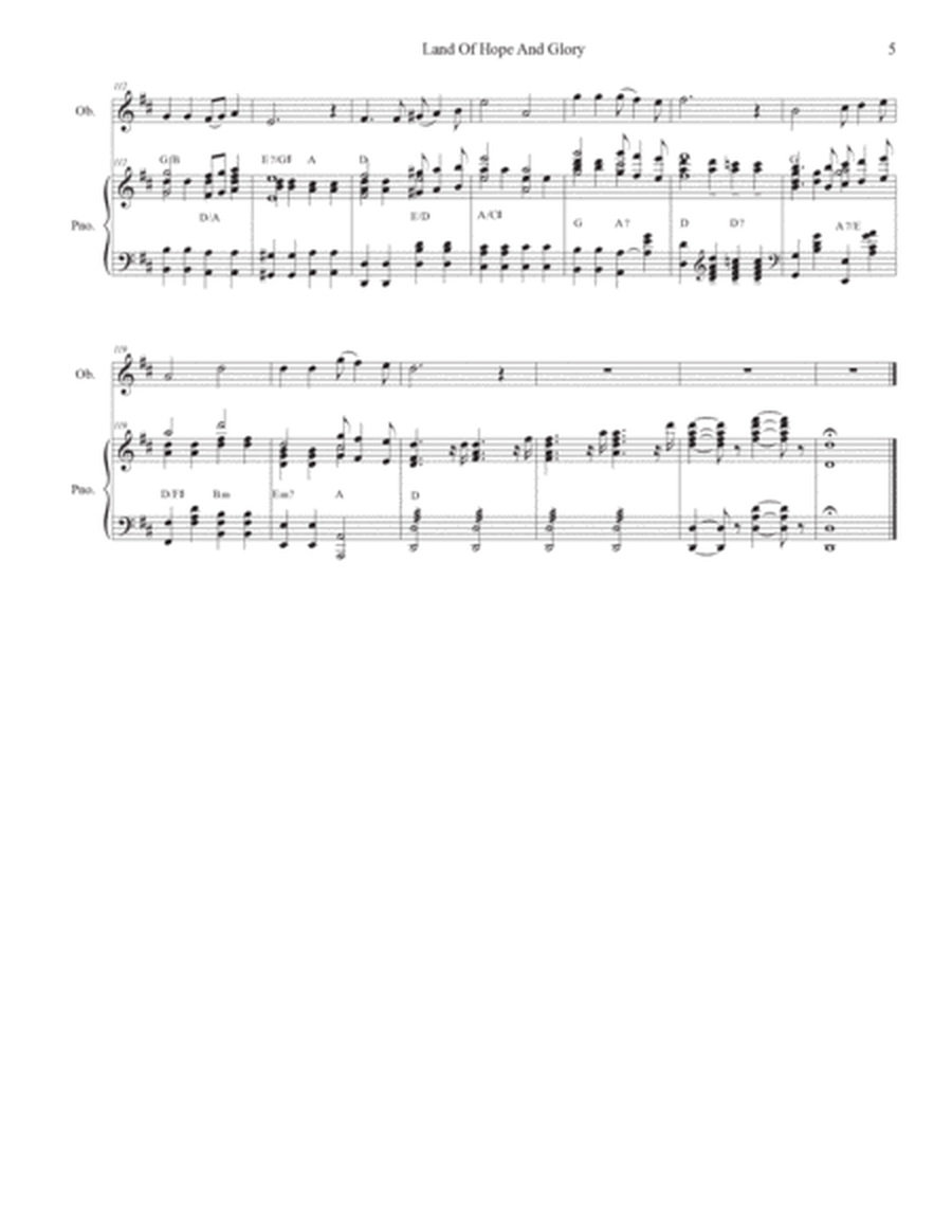 Land Of Hope And Glory (Pomp and Circumstance) (Oboe solo and Piano) image number null