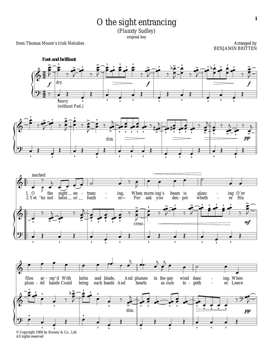 O the sight entrancing O the sight entrancing Piano, Vocal scores gallery preview page 1