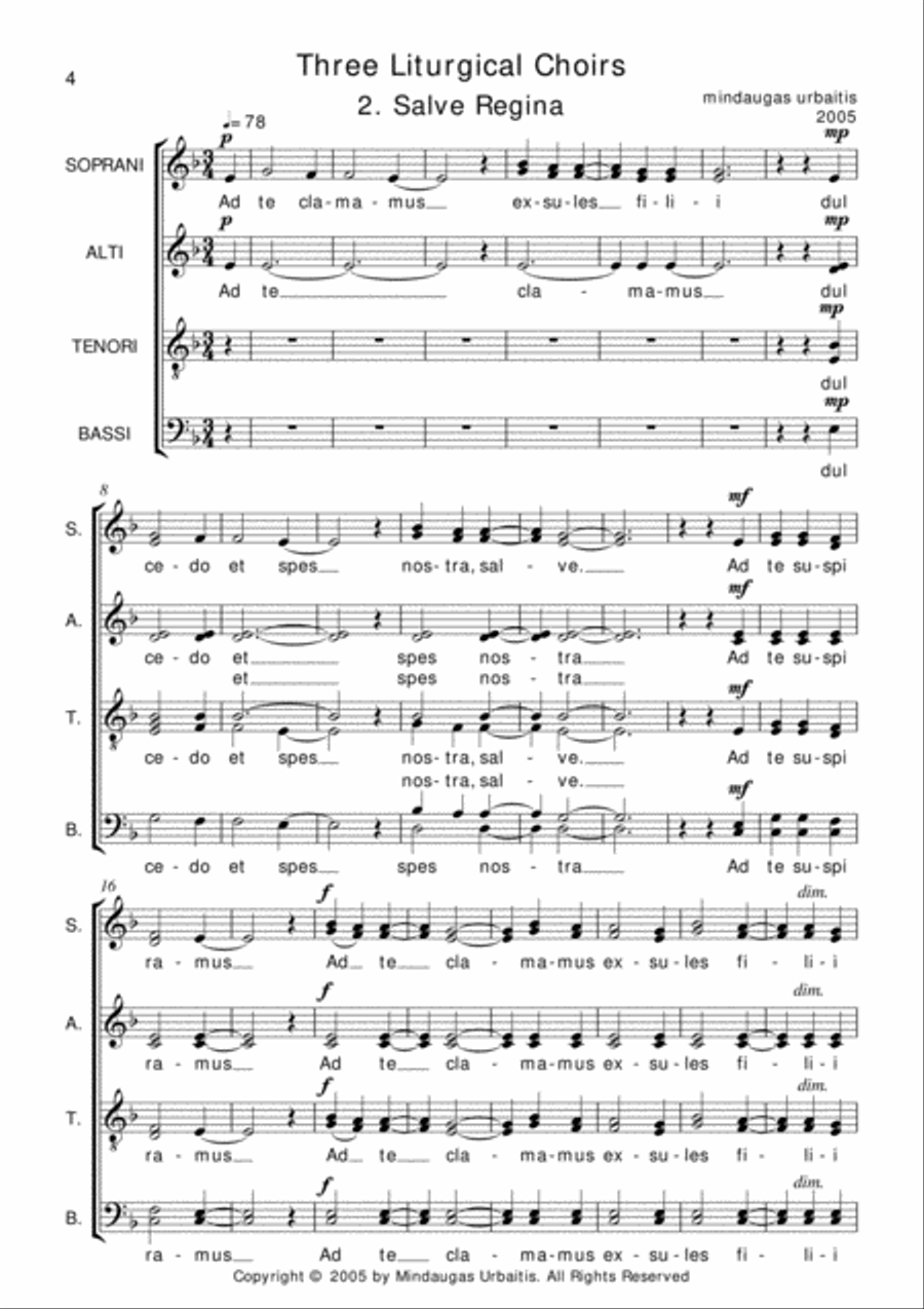 Three Liturgical Choirs 2. Salve Regina image number null